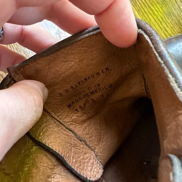 Frye Veronica Belted Buckle Shortie Moto Boot in Distressed Black/Brown - Picture 5 of 10